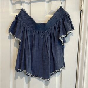 Women's Off-Shoulder Navy Top